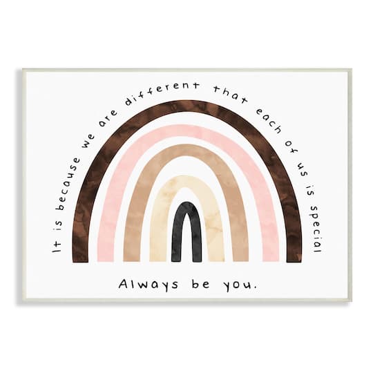 Stupell Industries Diversity Rainbow Wooden Wall Plaque